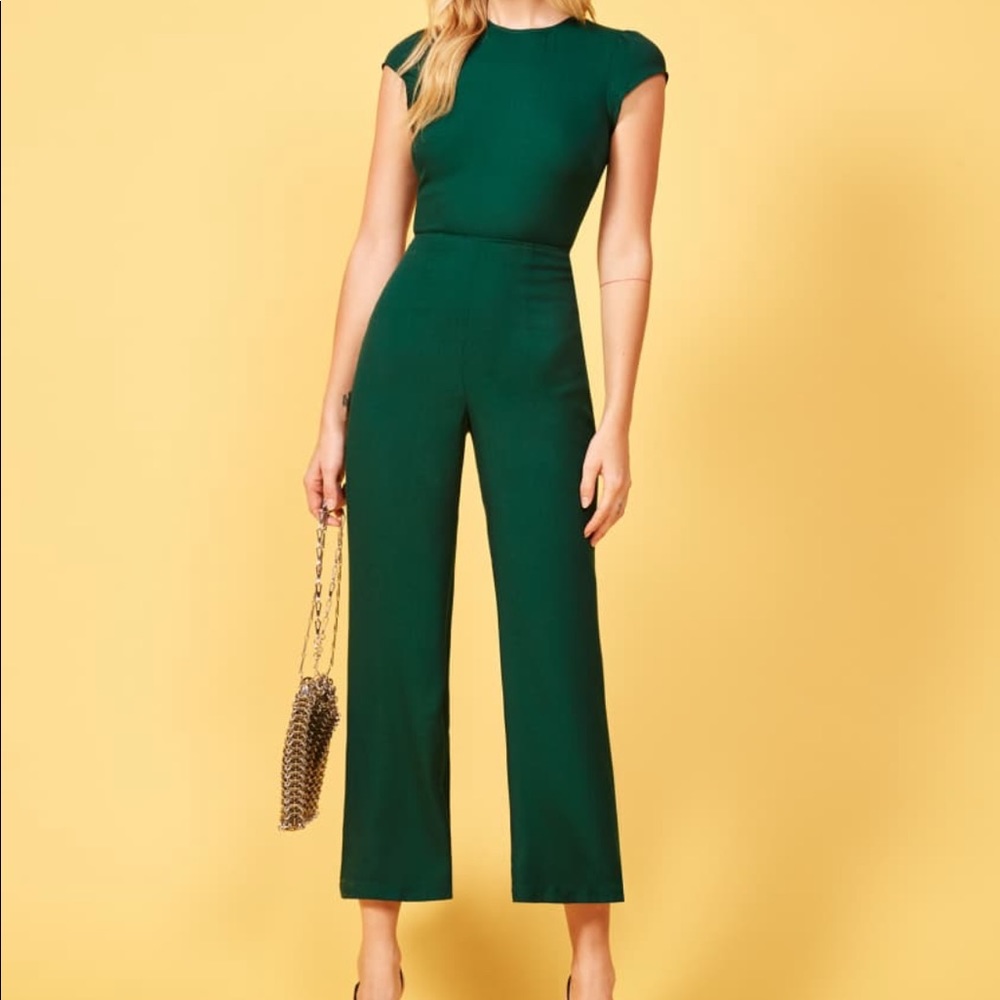 Reformation Mayer Jumpsuit in Emerald